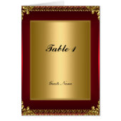 Gouden en Rode Tafel Plaatsing Kaart en Menu (Voorkant)