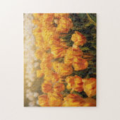 Gouden en Rode Tulp Bloemen Kunstpuzzel Legpuzzel (Verticaal)
