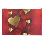 Gouden en rode valentijnen kussensloop (Achterkant-Links)