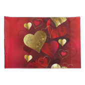 Gouden en rode valentijnen kussensloop (Achterkant-Rechts)