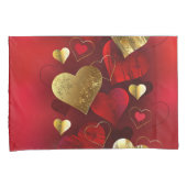 Gouden en rode valentijnen kussensloop (Voorkant-Rechts)