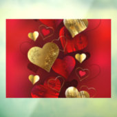Gouden en rode valentijnen raamsticker (Vel 3)