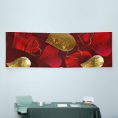 Gouden en rode valentijnen spandoek (Beurs)
