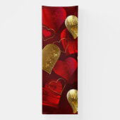 Gouden en rode valentijnen spandoek (Verticaal)