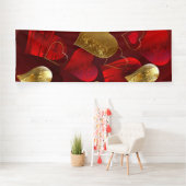 Gouden en rode valentijnen spandoek (Insitu)