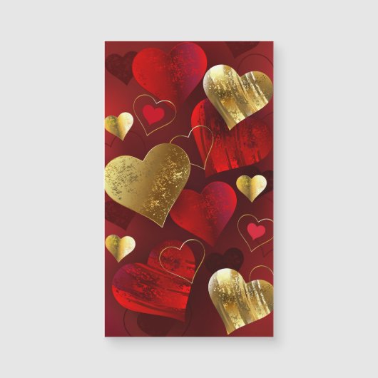 Gouden en rode valentijnskaarten (Voorkant)