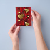 Gouden en rode valentijnskaarten flyer (Hand)