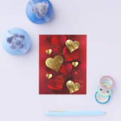 Gouden en rode valentijnskaarten flyer (Enkel)