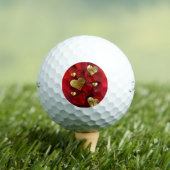 Gouden en rode valentijnskaarten golfballen (Insitu Shirt)