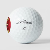 Gouden en rode valentijnskaarten golfballen (Logo)