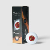 Gouden en rode valentijnskaarten golfballen (Verpakking)