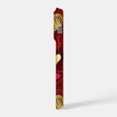 Gouden en rode valentijnskaarten iPhone hoesje (Linkerkant)