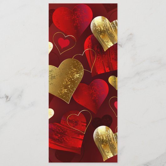 Gouden en rode valentijnskaarten menu (Voorkant)
