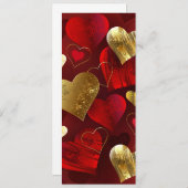 Gouden en rode valentijnskaarten menu (Voorkant / Achterkant)