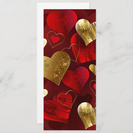 Gouden en rode valentijnskaarten menu (Voorkant / Achterkant)