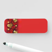 Gouden en rode valentijnskaarten naamplaatje (In situ)