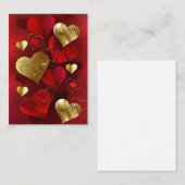 Gouden en rode valentijnskaarten notitiekaartje (Voorkant / Achterkant)