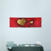 Gouden en rode valentijnskaarten spandoek (Beurs)