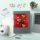 Gouden en rode valentijnskaarten sticker (iPad Cover)