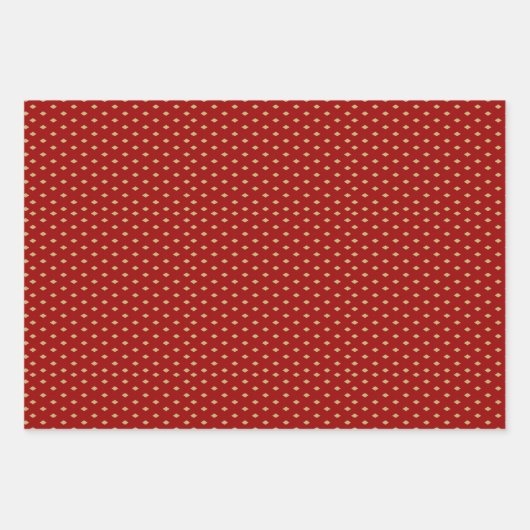 Gouden en Rode Verpakkende Document Vlakke Bladree Inpakpapier Vel (Voorkant 2)