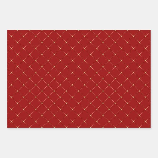 Gouden en Rode Verpakkende Document Vlakke Bladree Inpakpapier Vel (Voorkant)