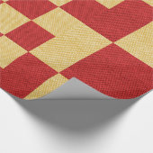 Gouden en rode vierkanten cadeaupapier (Hoek)