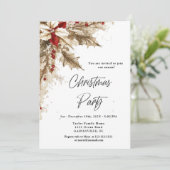 Gouden en rode vintage kerstfeest kaart (Staand voorkant)