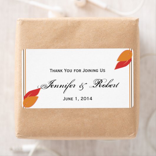 Gouden en Roest Herfst Leaf Waterflesetiket Etiket (Insitu)