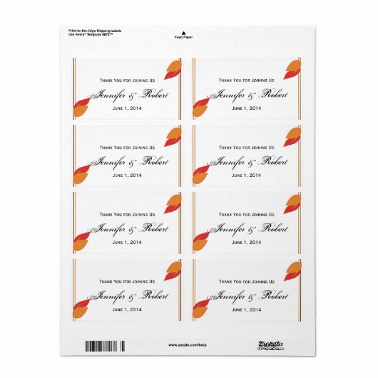 Gouden en Roest Herfst Leaf Waterflesetiket Etiket (Full Sheet)