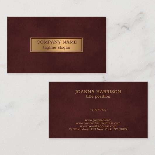 Gouden en Rood Visitekaartje (Voorkant / Achterkant)