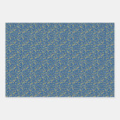 Gouden en Royal Blue Scroll Inpakpapier Vel (Voorkant 3)