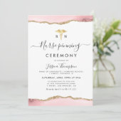 Gouden en roze agaat verpleegster pinning ceremoni kaart (Staand voorkant)