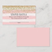 Gouden en Roze Baby showers Luier Raffle Tickets Informatiekaartje (Voorkant / Achterkant)