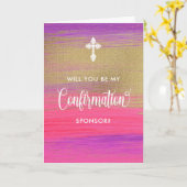 Gouden en roze bevestiging Sponsor Aanvraag Kaart (Gele Bloem)