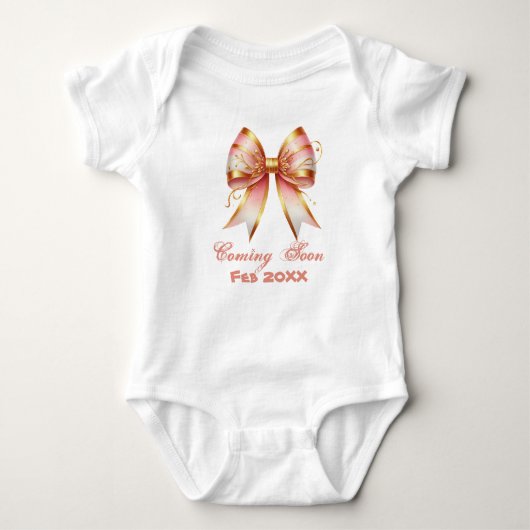 Gouden en Roze Bloem Boog Baby Shower Romper (Voorkant)
