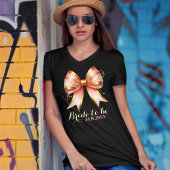 Gouden en Roze Bloem Boog Bruidsfeest T-shirt