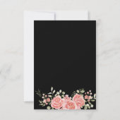 Gouden en Roze Bloemen Boog Bruids Bruiloft Bedankkaart (Achterkant)