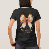 Gouden en Roze Bloemensjerp Bruidsfeest T-shirt (Achterkant)