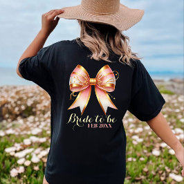 Gouden en Roze Bloemenslinger Bruidsfeest T-shirt