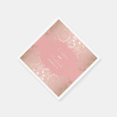 Gouden en roze bloementuin bruiloft servet (Hoek)