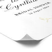 gouden en roze bloemrijke bruidschuur welkomstbord poster (Hoek)