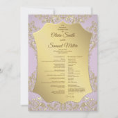 Gouden en roze bruiloft kaart (Voorkant)