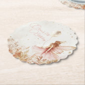 Gouden en roze feeërieke verjaardag kartonnen onderzetters (Gekanteld)