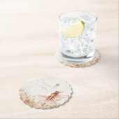 Gouden en roze feeërieke verjaardag kartonnen onderzetters (Insitu)