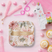 Gouden en roze feeërieke verjaardag papieren bordje (Feest)