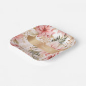 Gouden en roze feeërieke verjaardag papieren bordje (Gebogen)