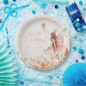 Gouden en roze feeërieke verjaardag papieren bordje (Feest)