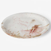 Gouden en roze feeërieke verjaardag papieren bordje (Gekanteld)