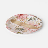 Gouden en roze feeërieke verjaardag papieren bordje (Gekanteld)