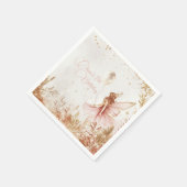 Gouden en roze feeërieke verjaardag servet (Hoek)